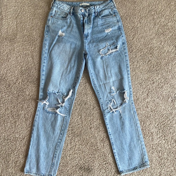 PACSUN LIGHT BLUE DISTRESSED MOM JEANS - Picture 2 of 10